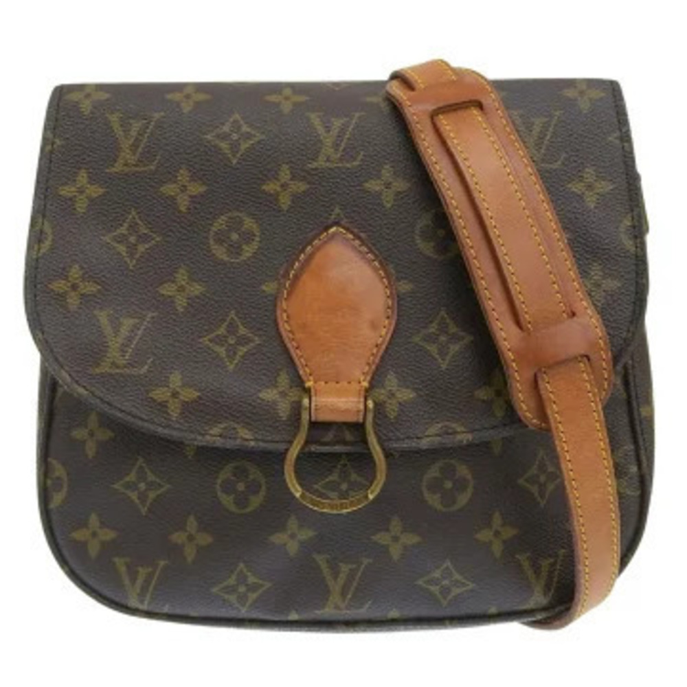 Louis Vuitton Monogram Saint Cloud Shoulder Bag Canvas Leather Brown